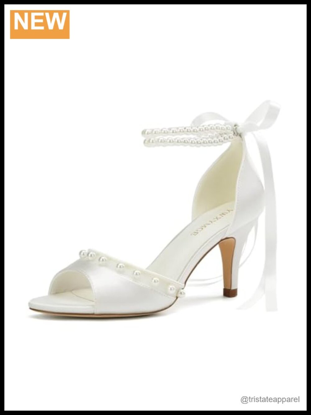 Pearl Heels Wedding Shoes for Bride Kitten Heel Bridal Open Toe